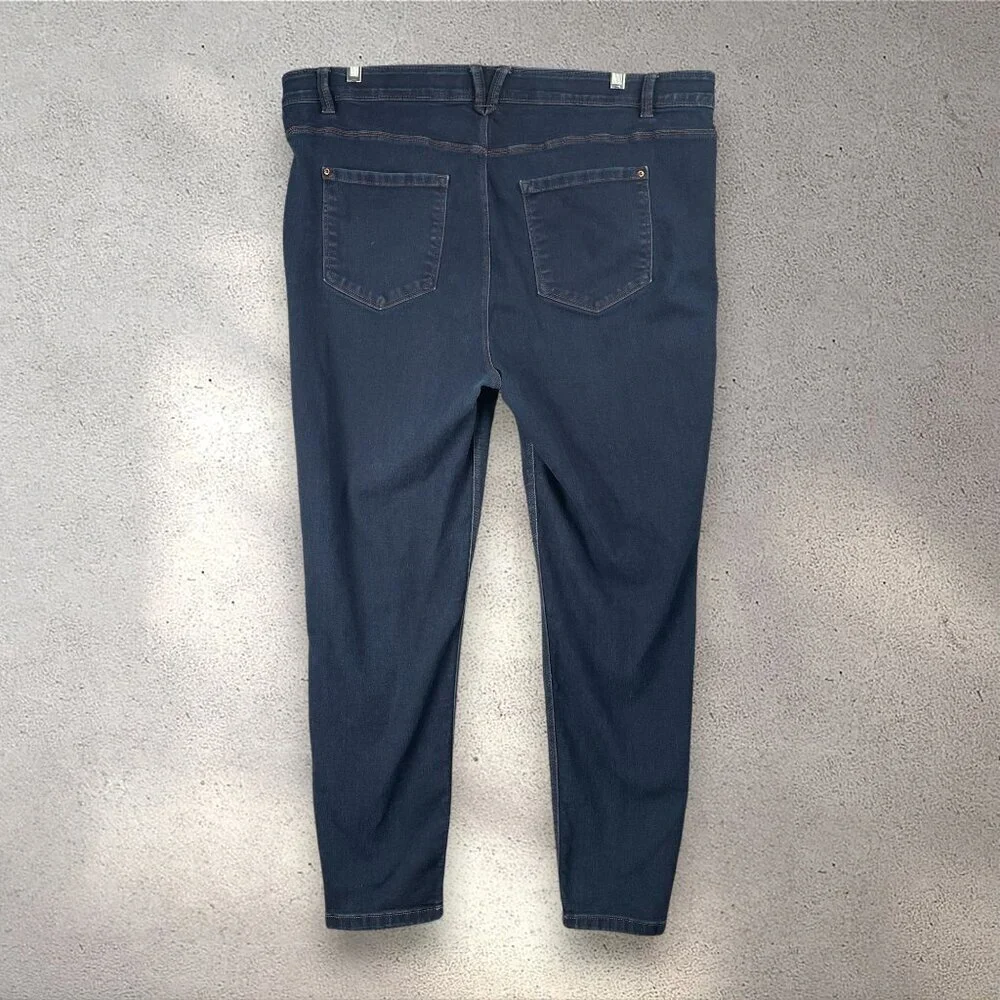 Curve Appeal Skinny Jeans Women’s 20W Dark Wash Mid Rise Stretch Minimal Clean - Picture 2 of 9